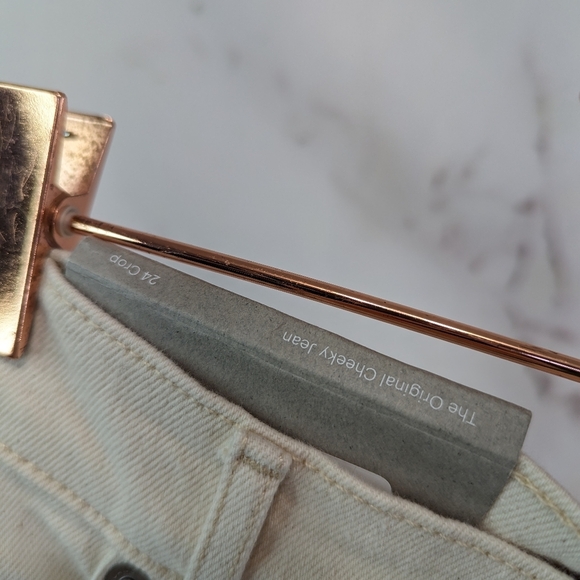 Everlane Jean The Cheeky Straight High Rise Ecru Sandstone Ankle Crop Zip Denim - Picture 10 of 13